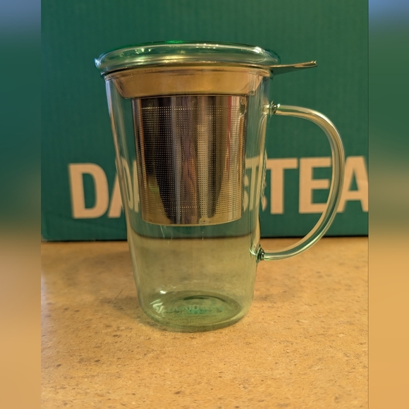 David's Tea - Clear Green Gradient Glass Mug with Handle - Picture 2 of 5